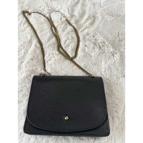 Madewell Handbags - Madewell The Chain Crossbody Bag Pebbled Leather Mini Black Excellent Classic